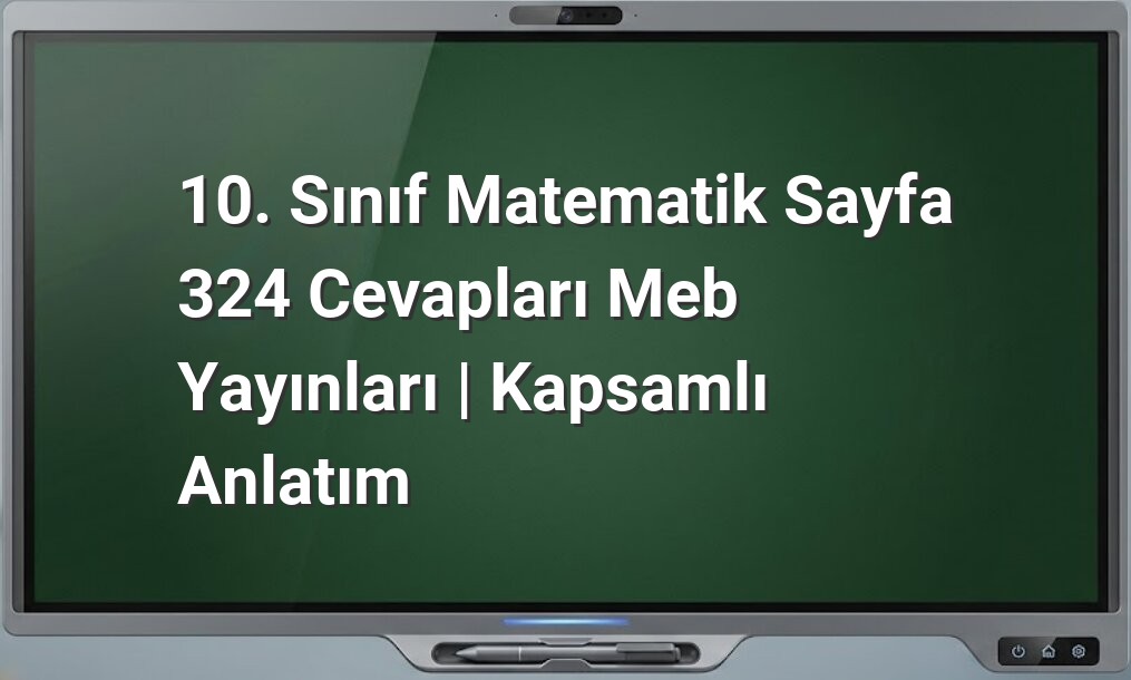 10. Sınıf Matematik Sayfa 324 Cevapları Meb Yayınları | Kapsamlı Anlatım