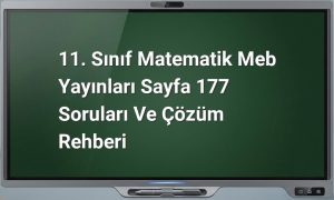 11. Sınıf Matematik Meb Yayınları Sayfa 177 Soruları ve Çözüm Rehberi