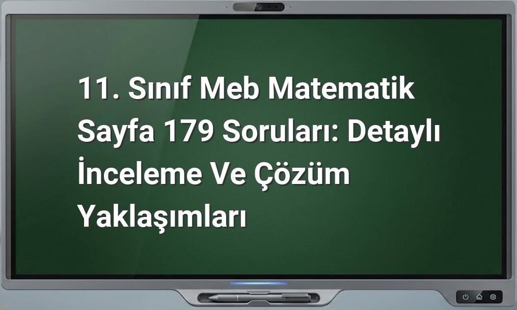 11. Sınıf Meb Matematik Sayfa 179 Soruları: Detaylı İnceleme ve Çözüm Yaklaşımları