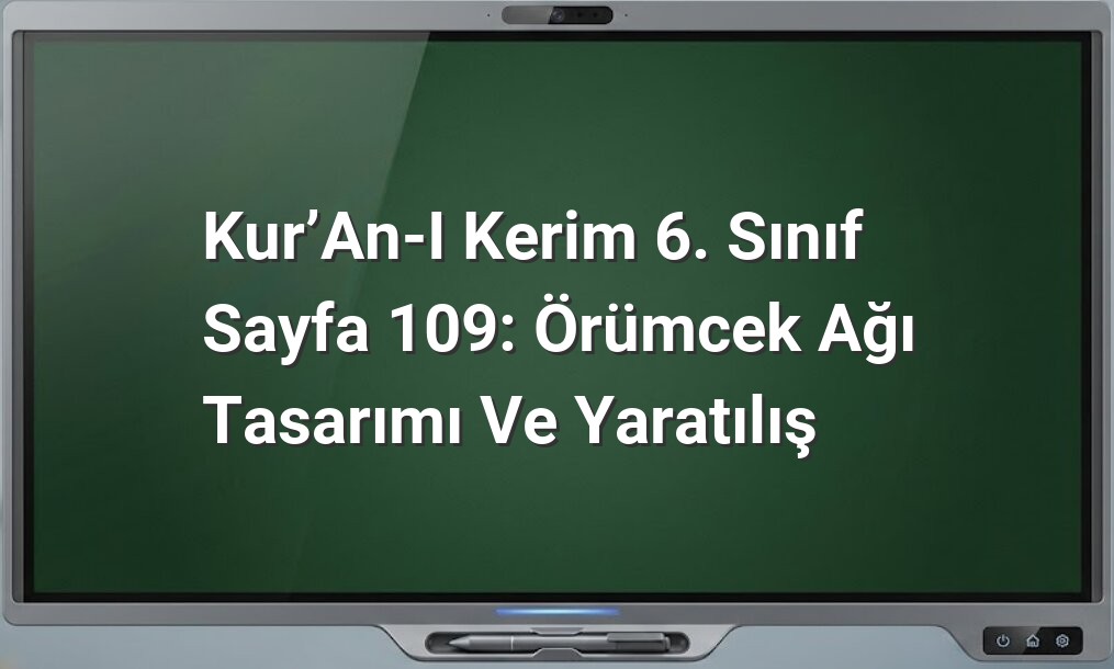Kur’an-ı Kerim 6. Sınıf Sayfa 109: Örümcek Ağı Tasarımı ve Yaratılış
