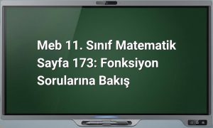 Meb 11. Sınıf Matematik Sayfa 173: Fonksiyon Sorularına Bakış