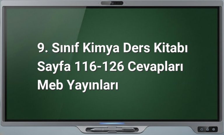 9. sınıf kimya cevapları