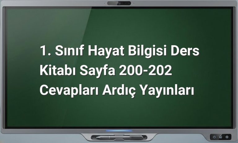 1. Sınıf Hayat Bilgisi Cevapları