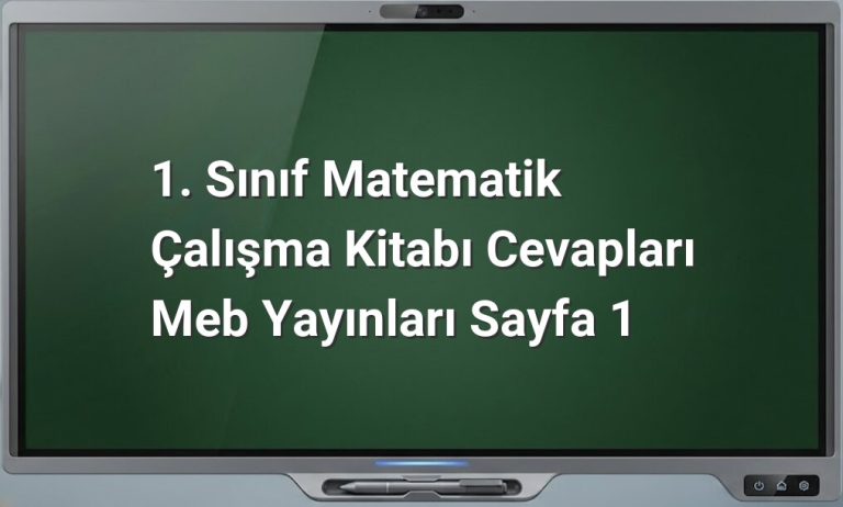 1. Sınıf Matematik Sayfa 1