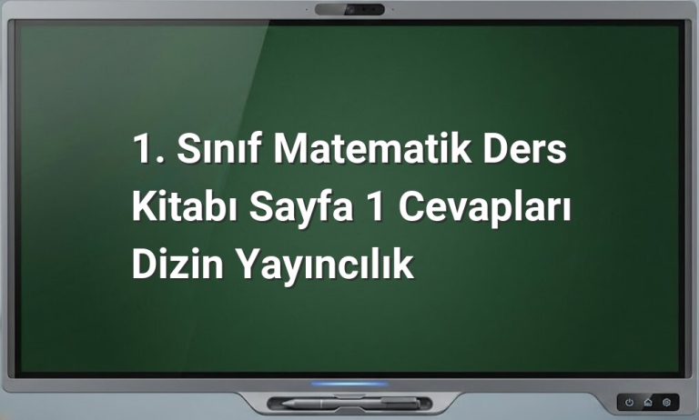 1. Sınıf Matematik Sayfa 1
