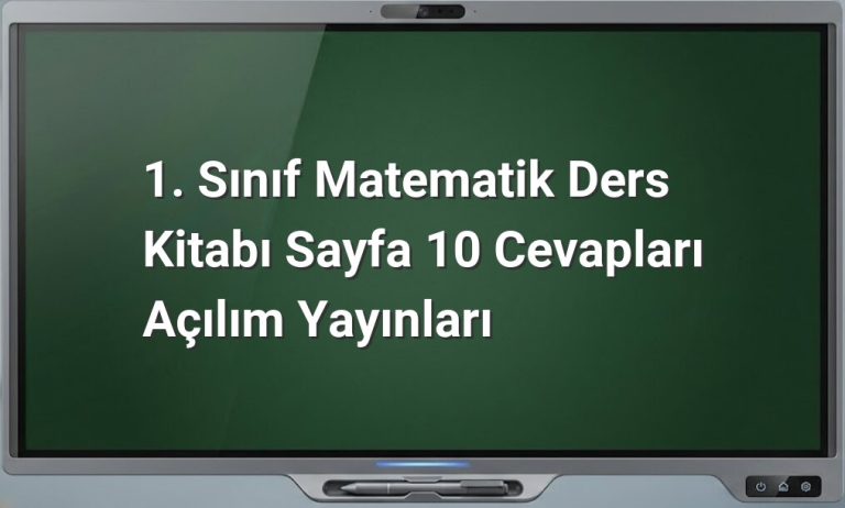 1. Sınıf Matematik Sayfa 10 Cevapları