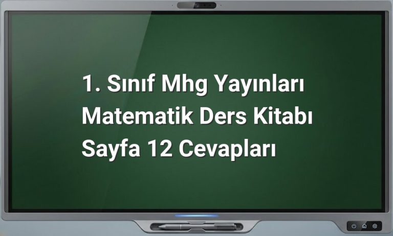 1. Sınıf Matematik MHG Yayınları Sayfa 12