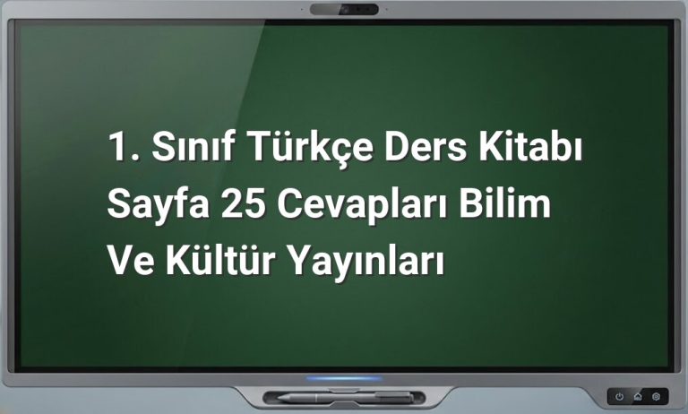 1. Sınıf Türkçe ders kitabı cevapları