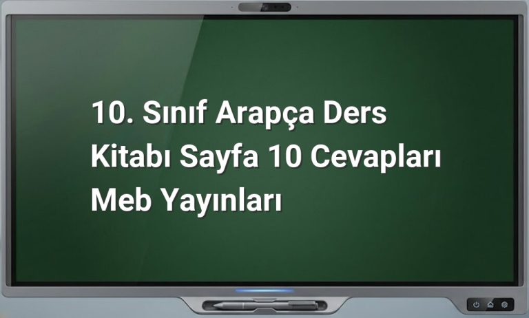 10. Sınıf Arapça Sayfa 10 Cevapları