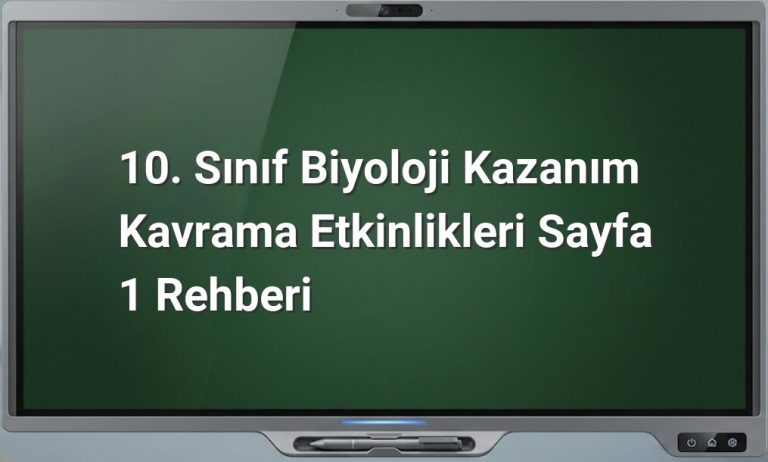 10. Sınıf Biyoloji Kavram Etkinlikleri