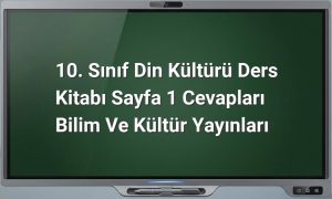 Din Kültürü 10. Sınıf Sayfa 1