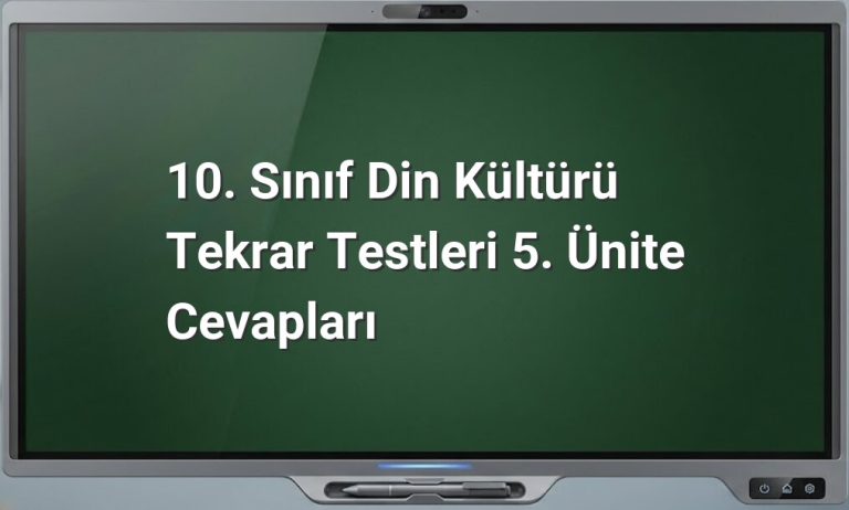 Din Kültürü 10. Sınıf Testleri