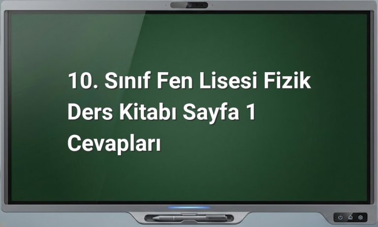 10. Sınıf Fizik başlangıç