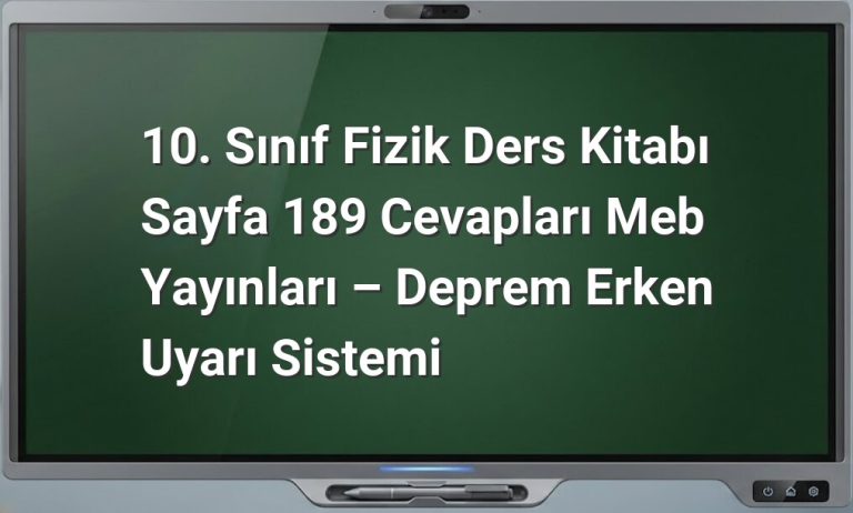 Deprem Erken Uyarı Sistemi
