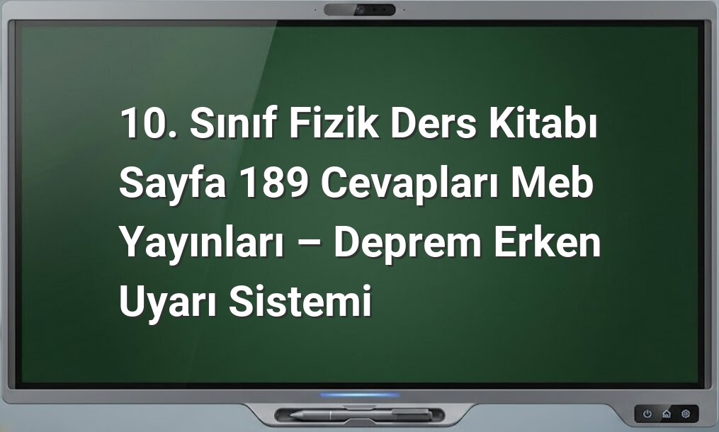 Deprem Erken Uyarı Sistemi