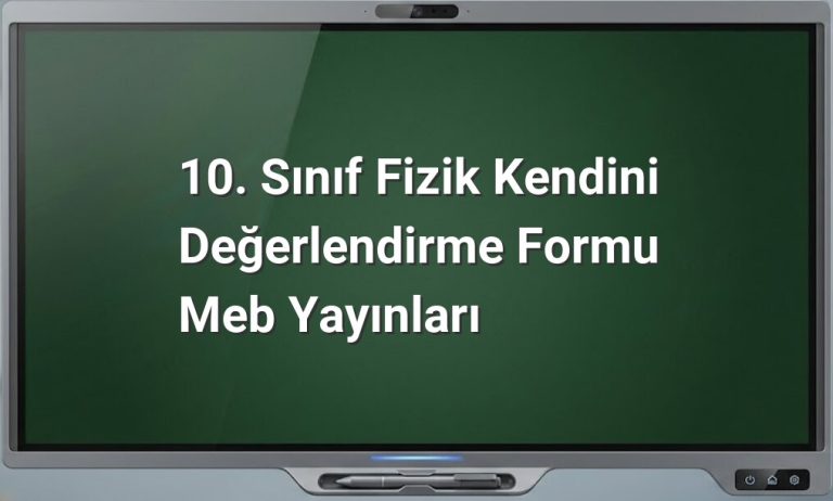 Fizik kendini değerlendirme formu