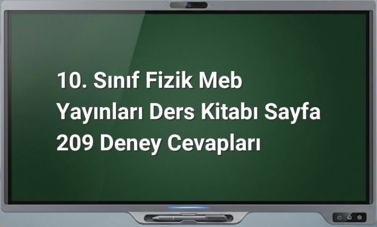 10. Sınıf Fizik Deneyi