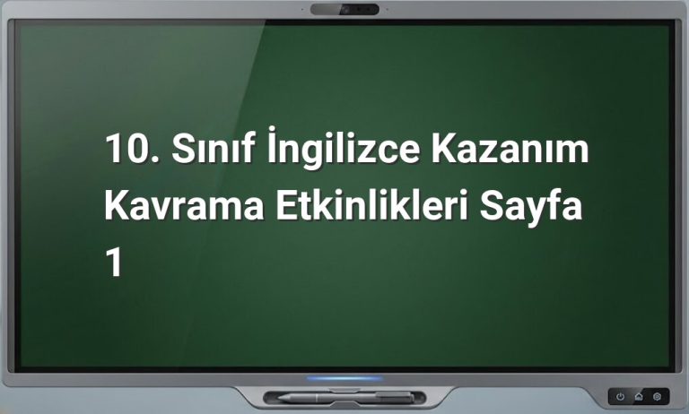 10. Sınıf İngilizce etkinlikleri