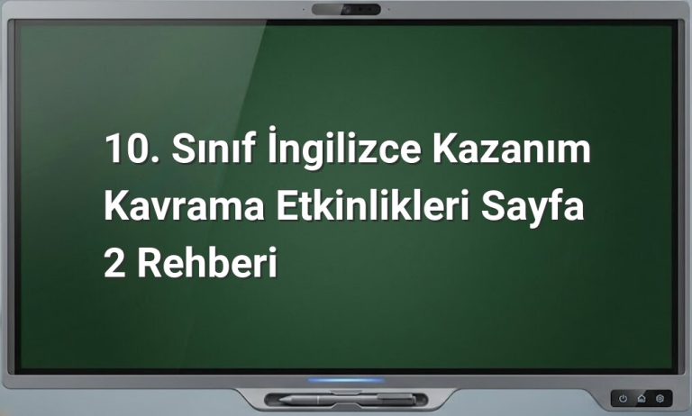 10. Sınıf İngilizce Kazanım Etkinlikleri