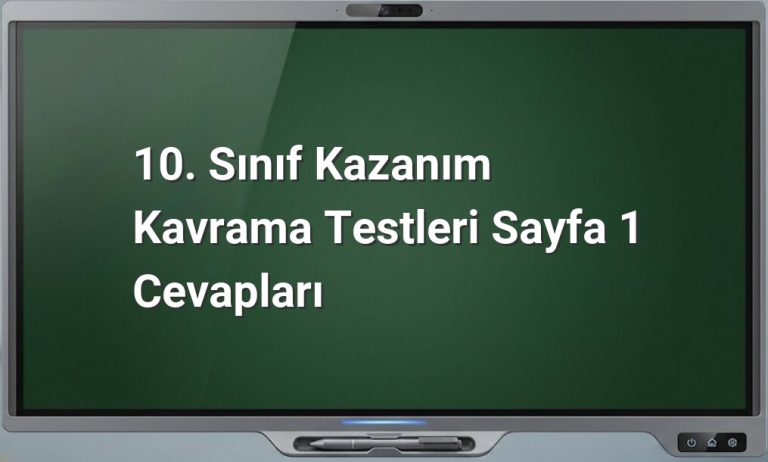 10. Sınıf Kazanım Kavrama Testleri