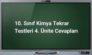 10. Sınıf Kimya Tekrar Testleri Cevapları