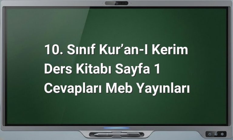 10. Sınıf Kur’an-ı Kerim Sayfa 1