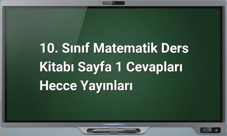 10. sınıf matematik sayfa 1 cevapları