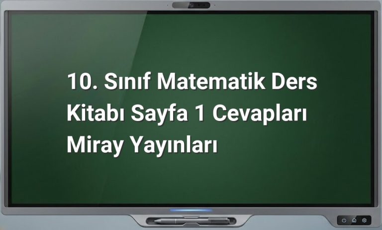 10. Sınıf Matematik Sayfa 1 Cevapları