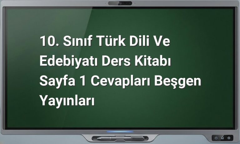 10. Sınıf Türk Dili ve Edebiyatı