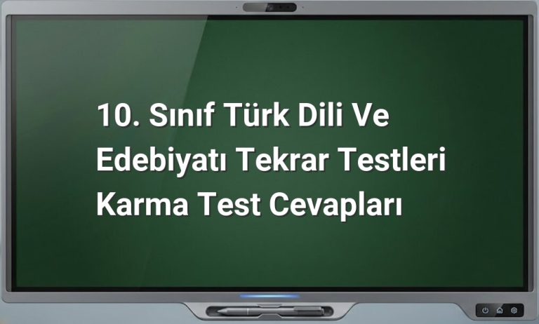 Türk Dili ve Edebiyatı test cevapları