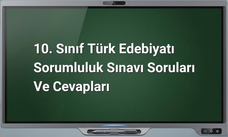 10. sınıf Türk edebiyatı soruları