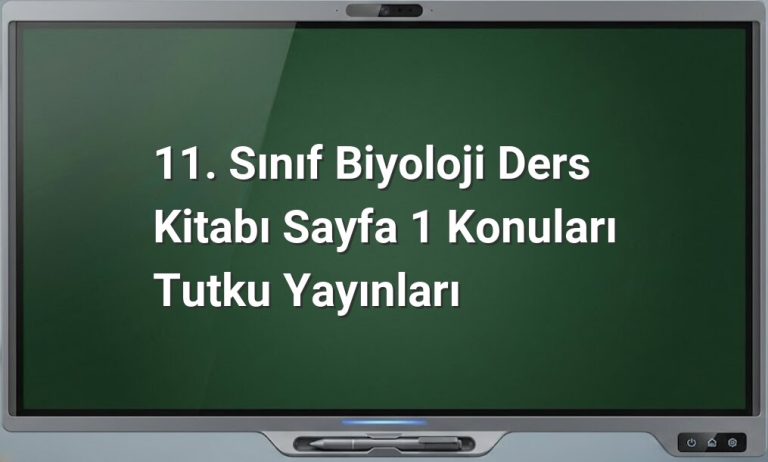 11. Sınıf Biyoloji