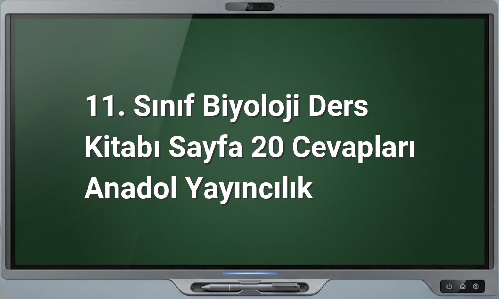 11. Sınıf Biyoloji Sayfa 20 Cevapları