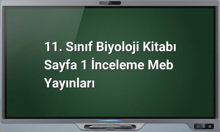 11. sınıf biyoloji sayfa 1