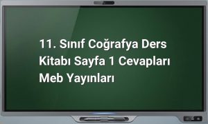 11. Sınıf Coğrafya Sayfa 1