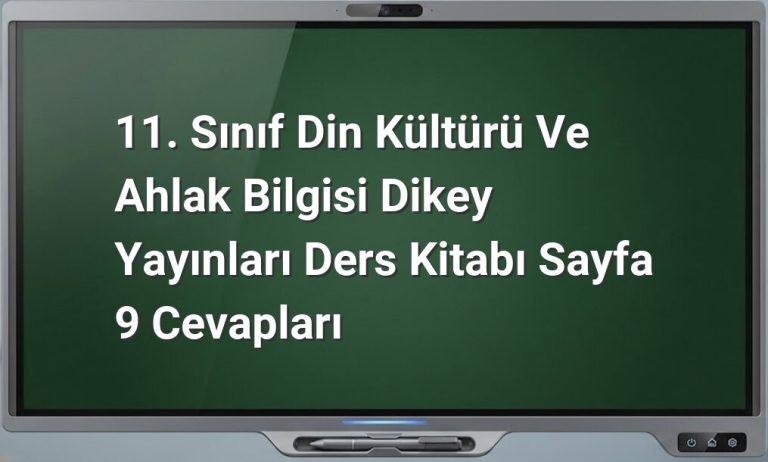 Din Kültürü Ahiret Kavramları