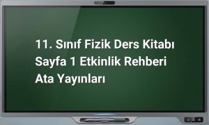 11. sınıf fizik etkinlik rehberi