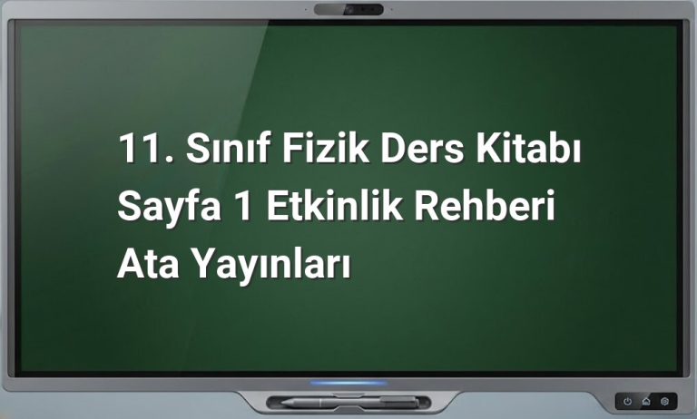 11. sınıf fizik etkinlik rehberi