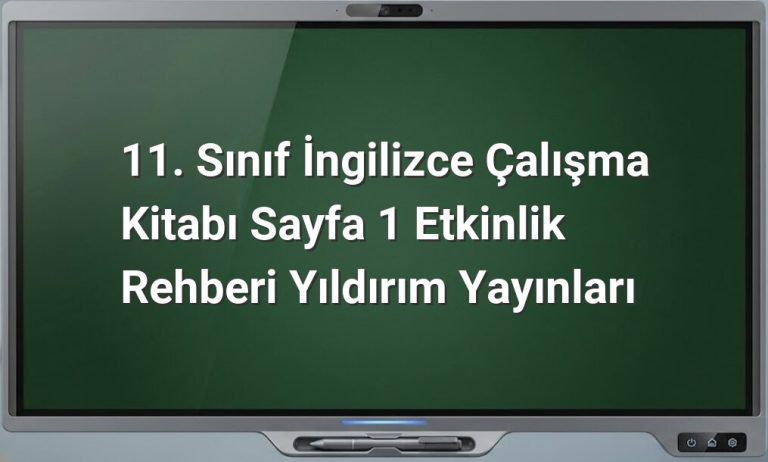 11. Sınıf İngilizce çalışma kitabı