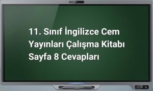 11. Sınıf İngilizce çalışma kitabı sayfa 8