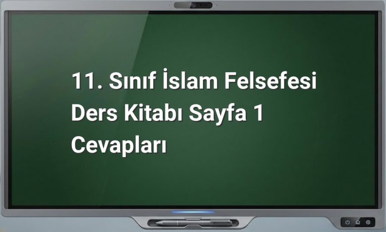 İslam Felsefesi 11. Sınıf