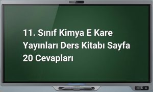 11. Sınıf Kimya Sayfa 20 Cevapları