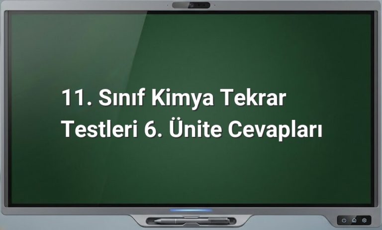 11. sınıf kimya tekrar testleri