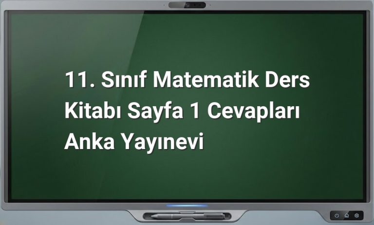 11. Sınıf Matematik Sayfa 1 Cevapları