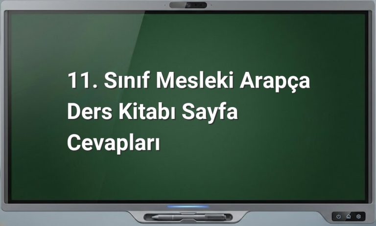 11. Sınıf Mesleki Arapça cevapları