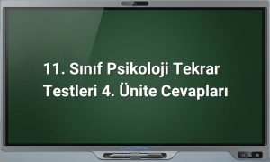 11. Sınıf Psikoloji 4. Ünite Cevapları