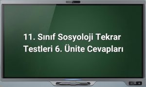 11. Sınıf Sosyoloji Tekrar Testleri
