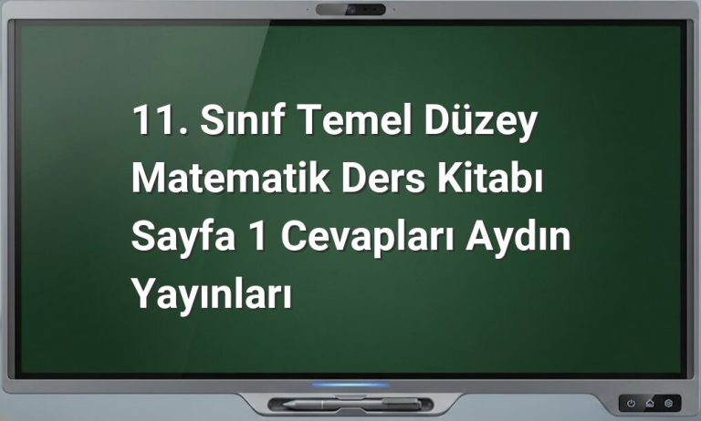 11. Sınıf matematik sayfa 1 cevapları