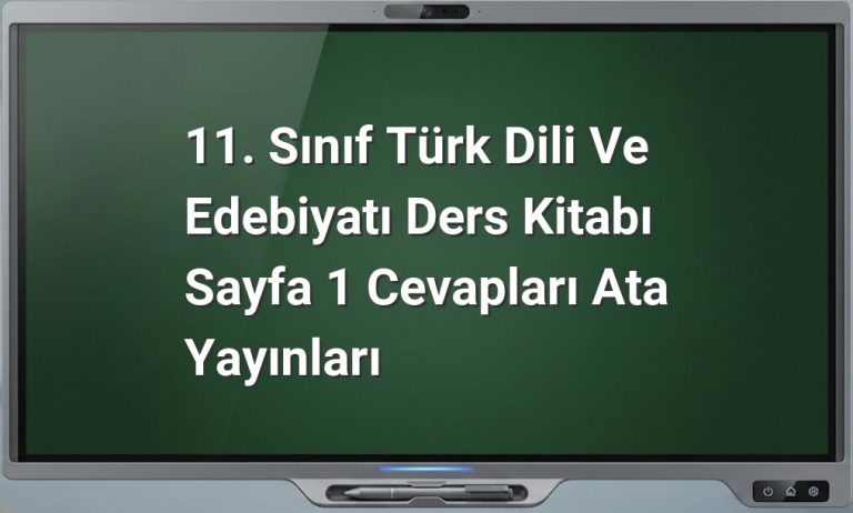 11. sınıf Türk Dili ve Edebiyatı