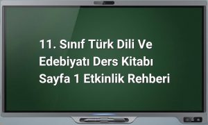 Türk Dili ve Edebiyatı 11. Sınıf Sayfa 1